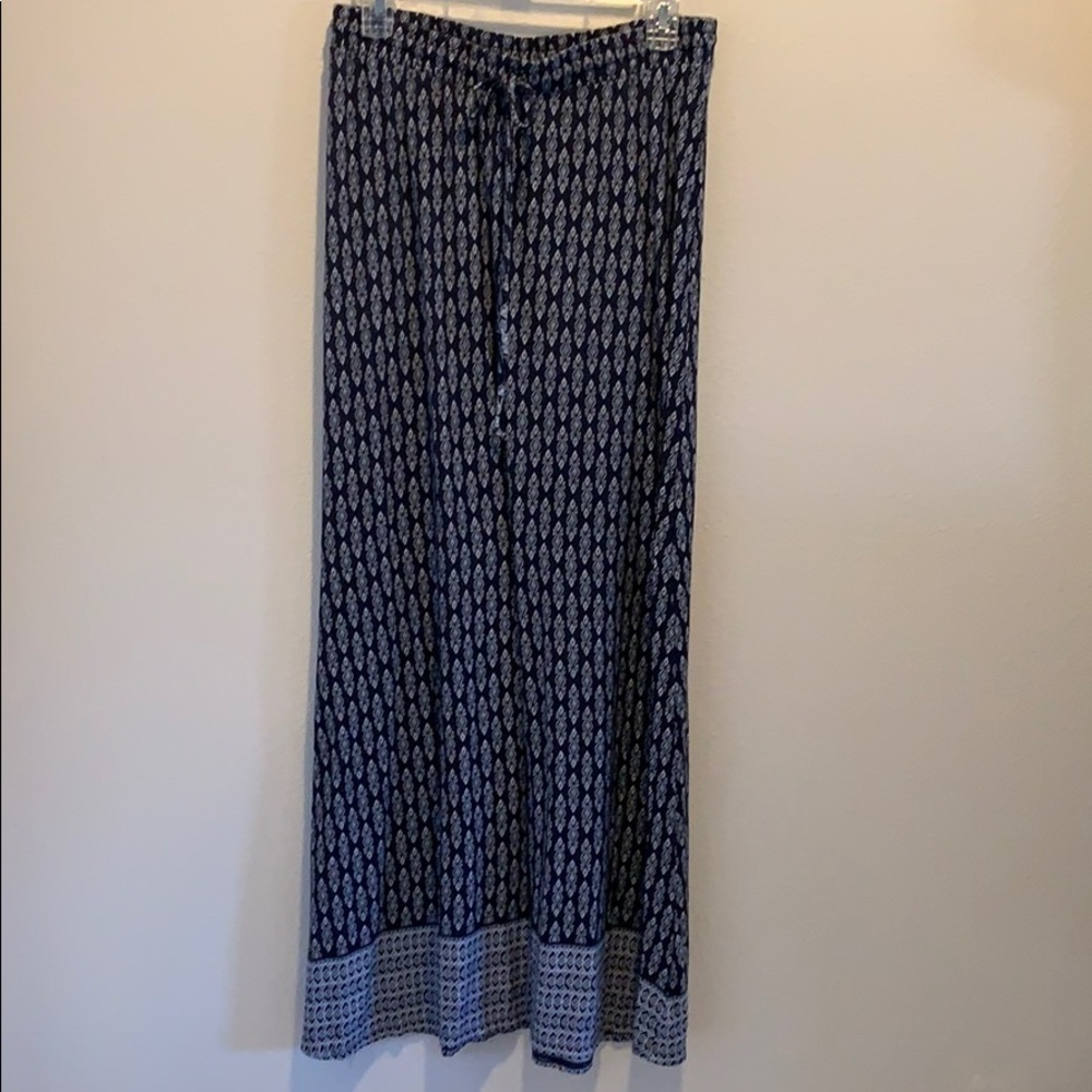 Nina&Mee Womens Sz M modest maxi skirt/blue&white​​​​​​​​​​​​​​​​​​​​​​
